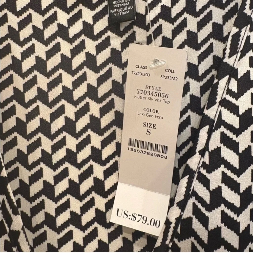 White House Black Market Patterned Top Size Small - Picture 3 of 3